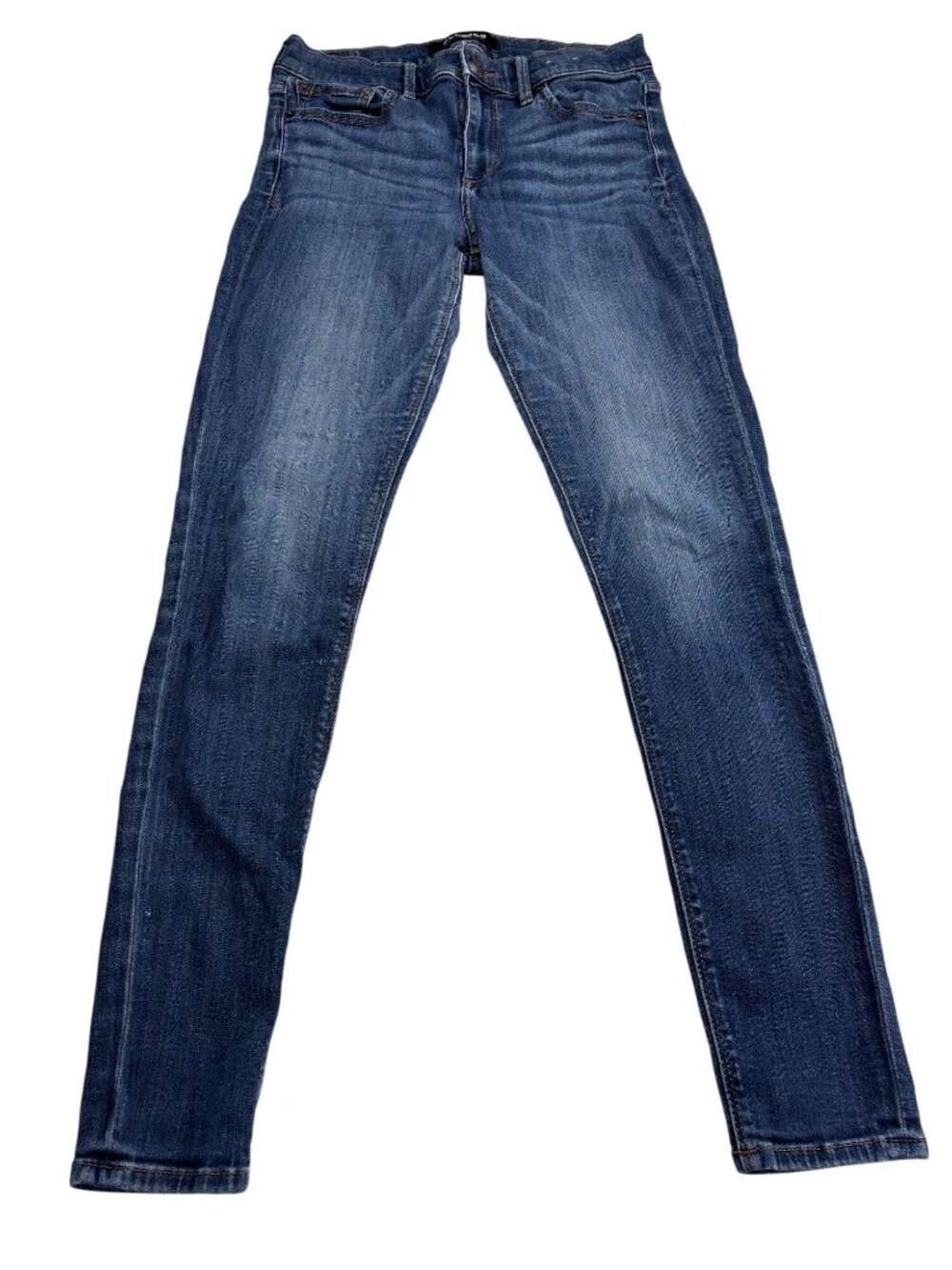 Express Womens Mid-Rise Blue Stretch Denim Skinny Jeans Size 8R